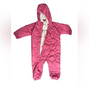 Patagonia Fuchsia Reversible Quilted Infant Snowsuit 12 months